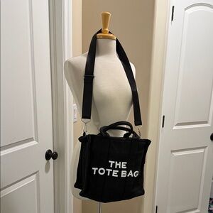 Marc Jacobs Black Canvas 'THE TOTE BAG' Crossbody Messenger